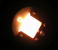 e-Beam heater with sample glowing white